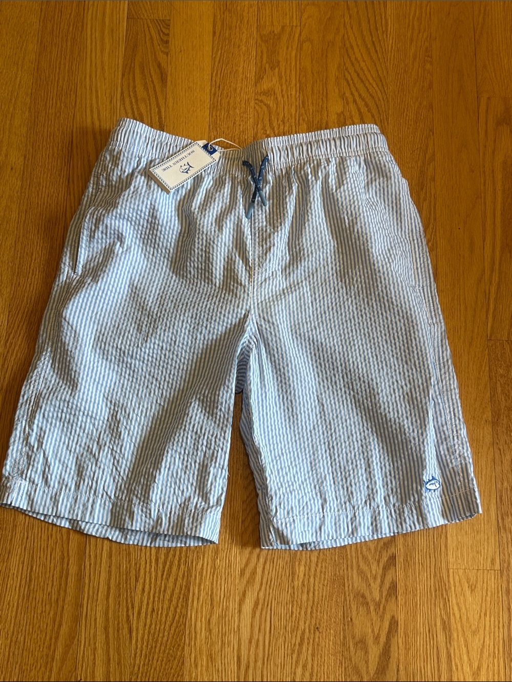 NWT  🐟 Southern Tide Light Blue Seersucker Swim Shorts - Classic Swim boys XL